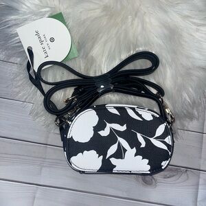 Kate Spade Black and White Floral Crossbody Bag